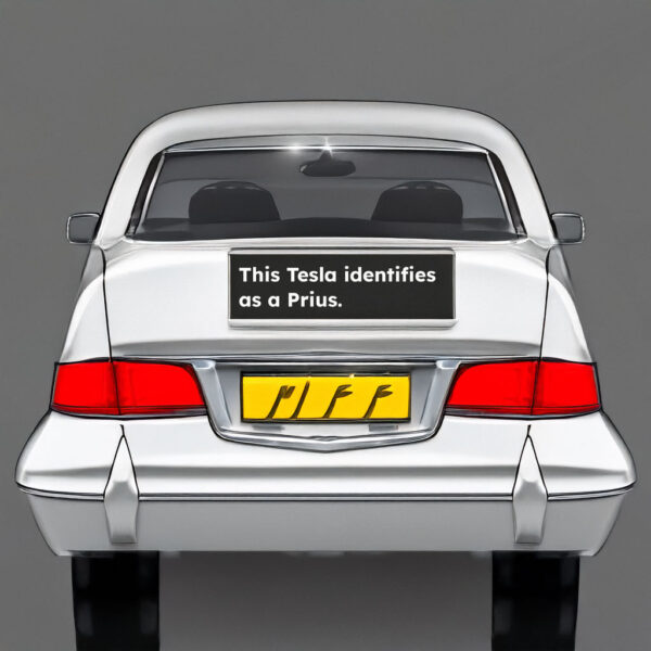 Anti Tesla This Tesla Identifies As a Prius Car Magnet Sticker